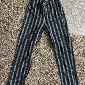 Brandy Melville Black Pants with White Stripes